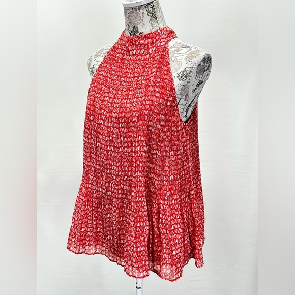 Cherry red and white MAX STUDIO halter top, size L. - Picture 3 of 14
